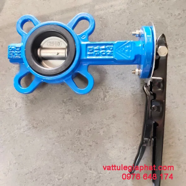 Van bướm gang tay gạt cánh inox 304 DN50